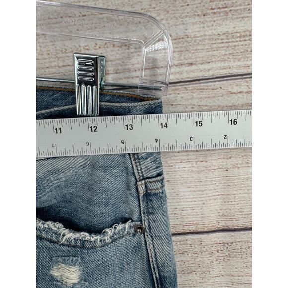 Pistola Charlie High Rise Straight Distressed Jeans Women's 25 Blue Light Wash - Picture 11 of 14